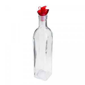 Garrafa para Azeite de Vidro com Tampa Plástica Vermelha 510ml - Lyor