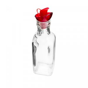 Garrafa para Azeite de Vidro com Tampa Plástica Vermelha 200ml - Lyor