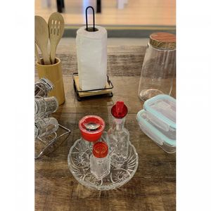 Garrafa para Azeite de Vidro com Tampa Plástica Vermelha 200ml - Lyor