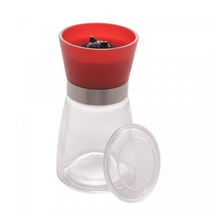 Moedor de Tempero de Vidro com Tampa Vermelha 170ml - Lyor