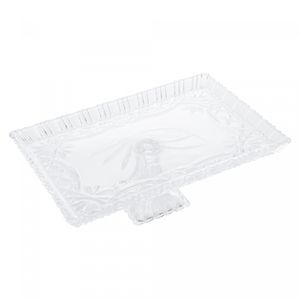 Prato para Bolo de Cristal Janine 29,5cm x 19,5cm - Lyor