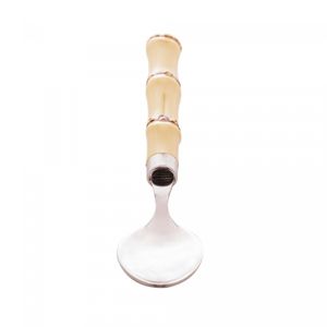 Conjunto 6 Colheres de Café de Aço Inox com Cabo de Plástico Bambu Natural 16cm - Lyor