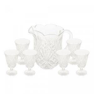 Conjunto Jarra com 6 Taças de Cristal Dublin 1,5L/230ml - Lyor
