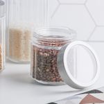 Porta-Mantimento-de-Vidro-com-Tampa-de-Aco-Inox-e-Acrilico-Sydney-12L-Lyor