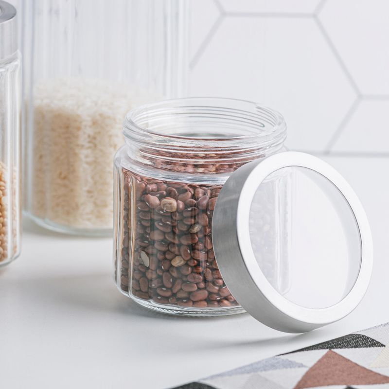 Porta-Mantimento-de-Vidro-com-Tampa-de-Aco-Inox-e-Acrilico-Sydney-12L-Lyor