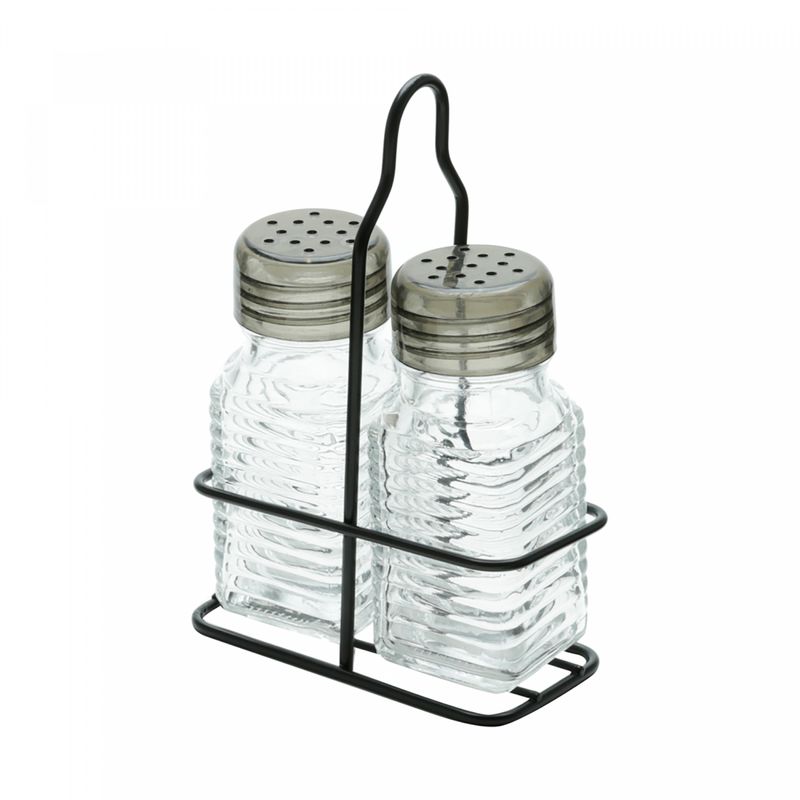 Conjunto-Saleiro-e-Pimenteiro-de-Vidro-com-Suporte-de-Metal-Preto-70ml-Lyor