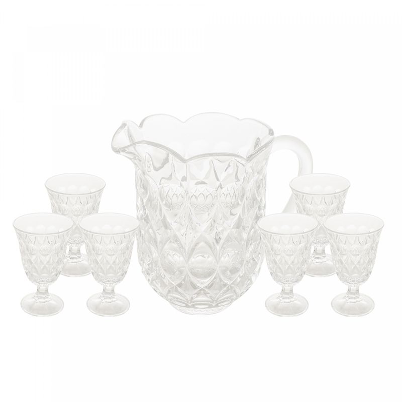 Conjunto-Jarra-com-6-Tacas-para-Agua-de-Cristal-Lile-15L-230ml-Lyor
