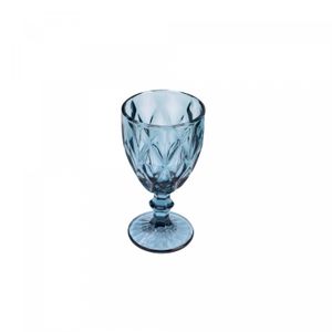 Conjunto 6 Taças de Água de Vidro Diamond Azul 325ml - Lyor
