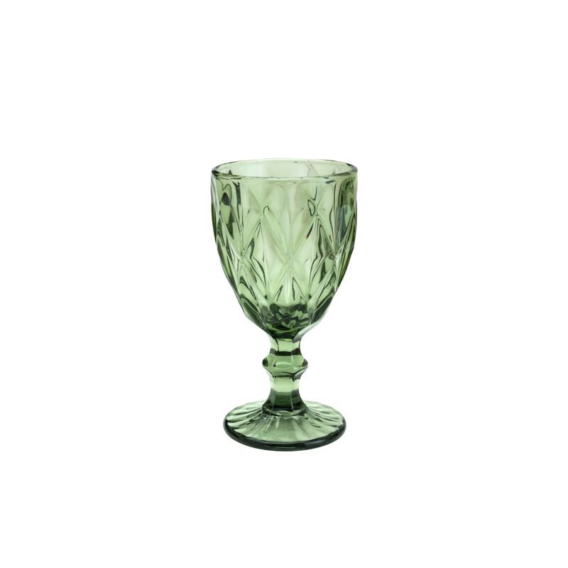 Conjunto-6-Tacas-de-Agua-de-Vidro-Diamond-Verde-320ml-Lyor