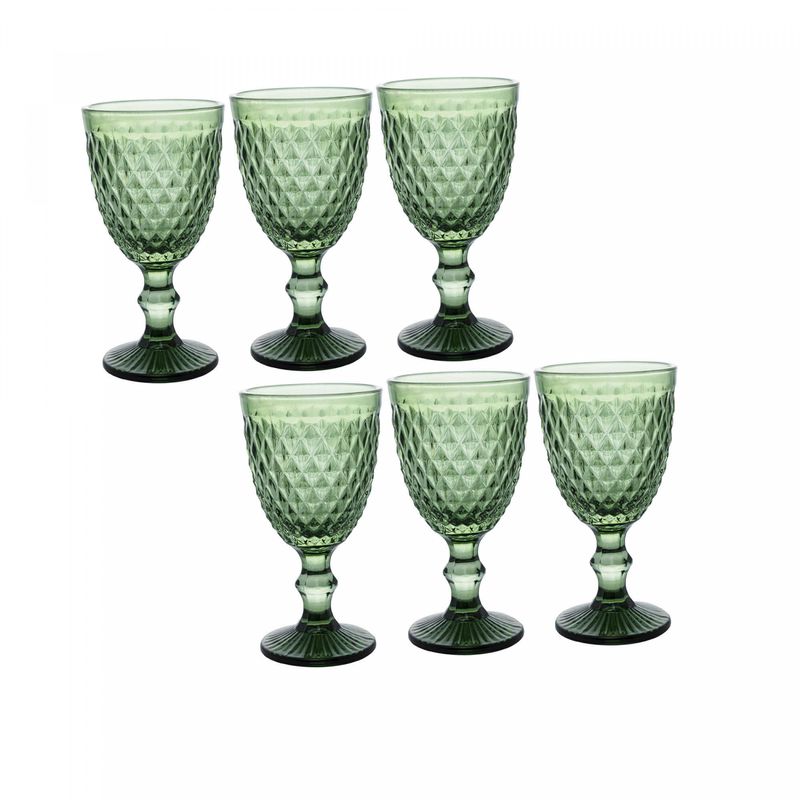 Conjunto-6-Tacas-de-Agua-de-Vidro-Bico-de-Abacaxi-Verde-340ml-Lyor