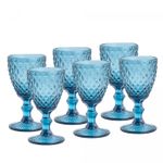 Conjunto-6-Tacas-de-Agua-de-Vidro-Bico-de-Abacaxi-Azul-325ml-Lyor