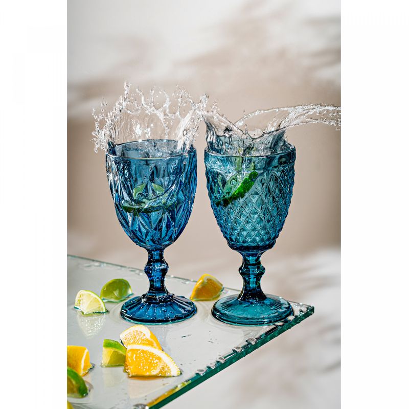 Conjunto-6-Tacas-de-Agua-de-Vidro-Bico-de-Abacaxi-Azul-325ml-Lyor