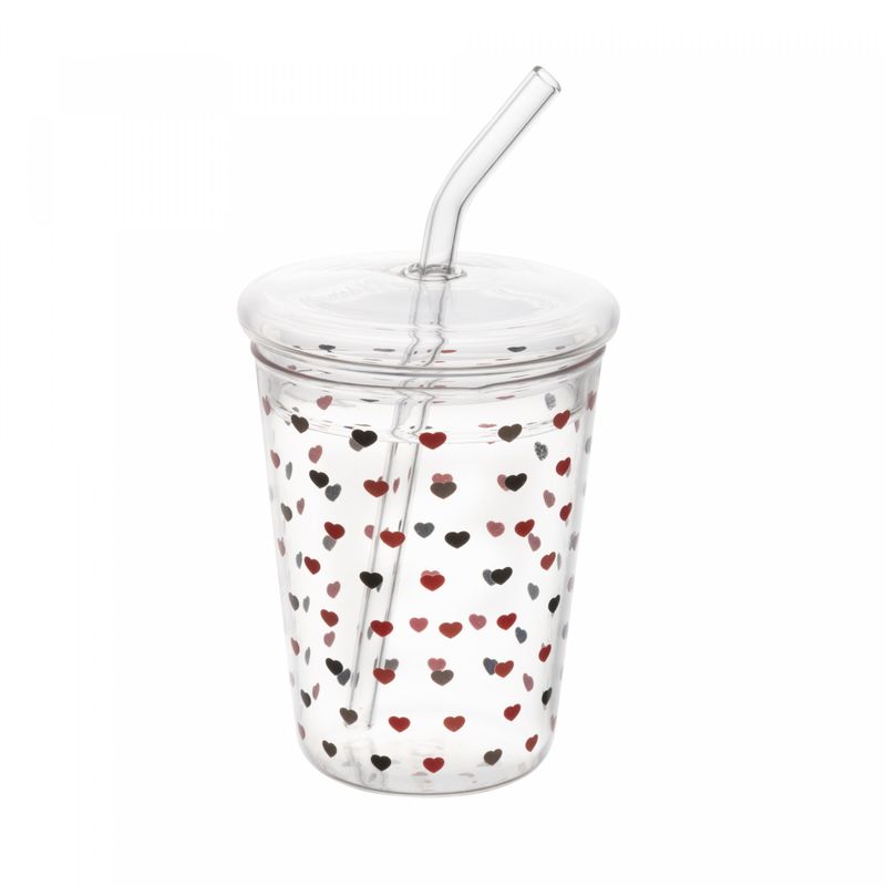 Copo-de-Vidro-Borossilicato-com-Tampa-e-Canudo-Love-360ml-Lyor