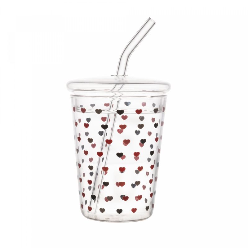 Copo-de-Vidro-Borossilicato-com-Tampa-e-Canudo-Love-360ml-Lyor