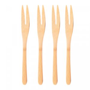 Conjunto 4 Garfos para Petisco de Bambu 18cm - Lyor