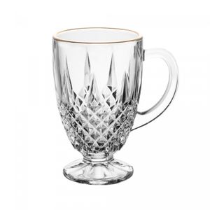 Xícara de Cristal Diamante com Fio de Ouro 150ml - Lyor
