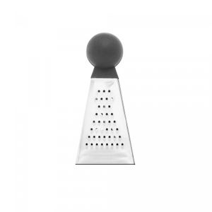Mini Ralador de Aço Inox 3 Faces com Cabo Preto 4cm x 4cm x 9cm - Lyor