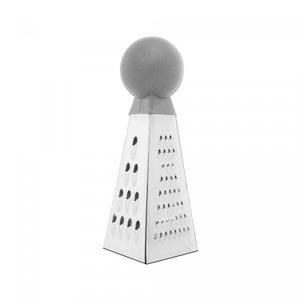 Mini Ralador de Aço Inox 3 Faces com Cabo Cinza 4cm x 4cm x 9cm - Lyor