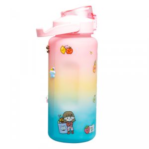 Garrafa Squeeze de Policarbonato com Alça Porta Celular e Cartelas de Adesivos Tie Dye 2L - Lyor
