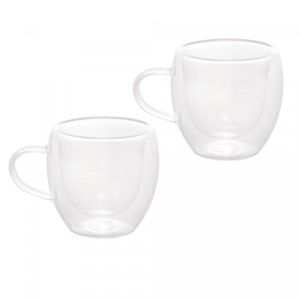 Conjunto 2 Xícaras de Café Parede Dupla de Vidro Borossilicato Modern 80ml - Lyor
