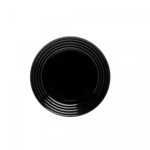 Prato para Sobremesa de Vidro Opalino Harena Black 19cm - Lyor