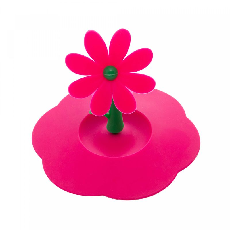 Tampa-de-Silicone-para-Copos-e-Xicaras-com-Puxador-de-Flor-Rosa-105cm-Lyor