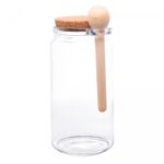 Porta-Mantimento-Redondo-de-Vidro-com-Tampa-de-Rolha-e-Colher-de-Bambu-1L-Lyor