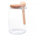 Porta-Mantimento-Redondo-de-Vidro-com-Tampa-de-Rolha-e-Colher-de-Bambu-650ml-Lyor