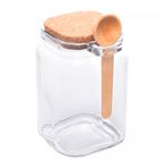 Porta-Mantimento-Quadrado-de-Vidro-com-Tampa-de-Rolha-e-Colher-de-Bambu-830ml-Lyor