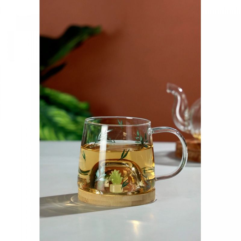 Caneca-de-Vidro-Borossilicato-Resistente-ao-Calor-com-Pires-de-Bambu-Suculenta-330ml-Lyor
