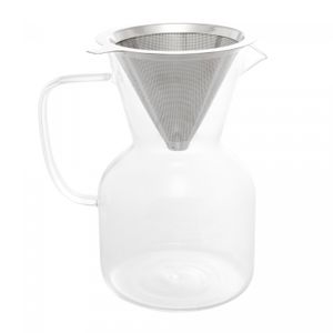 Cafeteira de Vidro Borossilicato Resistente ao Calor com Filtro de Aço Inox 800ml - Lyor