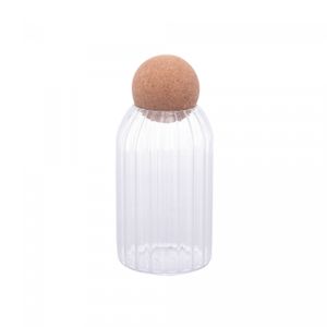 Pote de Vidro Borossilicato com Tampa Esfera de Rolha Classic 760ml - Lyor
