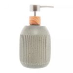 Porta-Sabonete-Liquido-de-Ceramica-Granilite-Lines-Cinza-430ml-Lyor