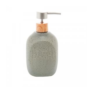 Porta Sabonete Líquido de Cerâmica Granilite Bath Cinza 430ml - Lyor