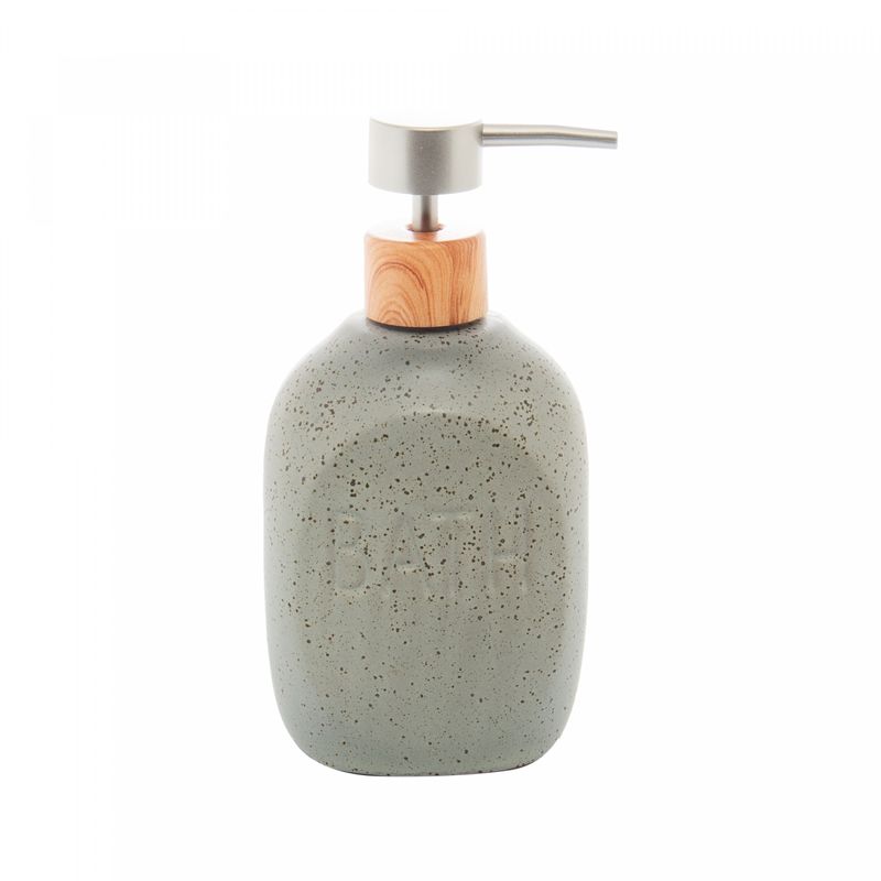Porta-Sabonete-Liquido-de-Ceramica-Granilite-Bath-Cinza-430ml-Lyor