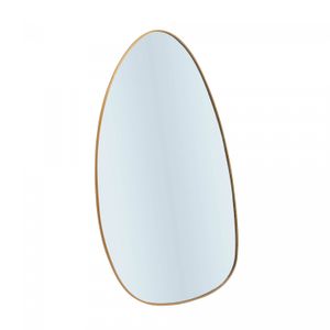 Espelho Orgânico com Borda de Metal Dourado 21cm x 35cm - Lyor