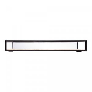 Bandeja de Metal Preta com Palha 15cm x 25cm x 3cm - Lyor