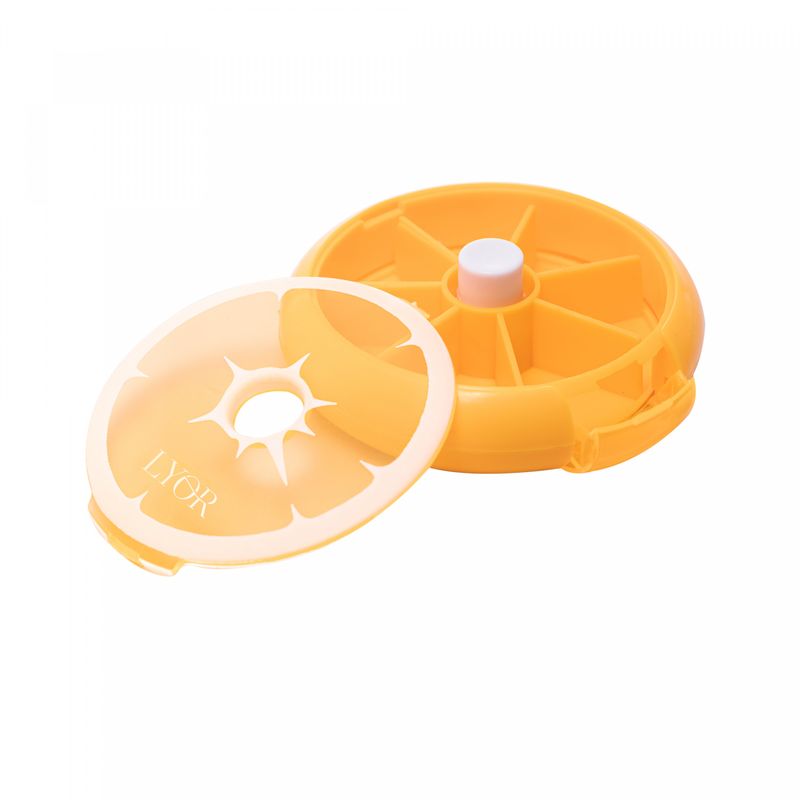 Porta-Comprimidos-Giratorio-de-Plastico-Laranja-9cm-x-9cm-x-25cm-Lyor