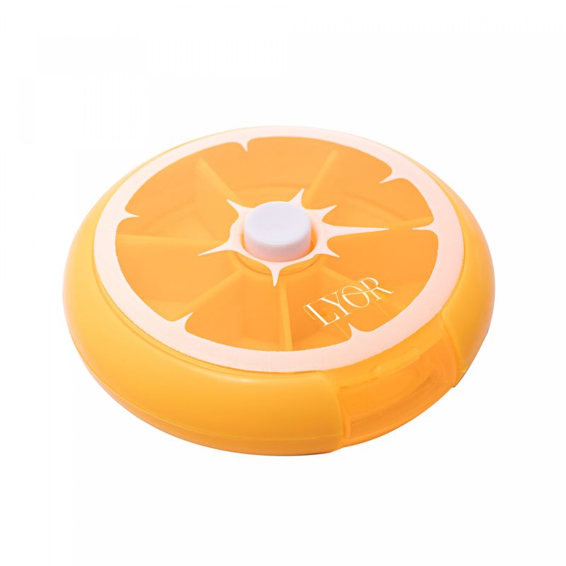 Porta-Comprimidos-Giratorio-de-Plastico-Laranja-9cm-x-9cm-x-25cm-Lyor