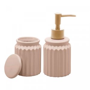Conjunto 2 Peças para Banheiro de Cerâmica Stripes Nude - Lyor