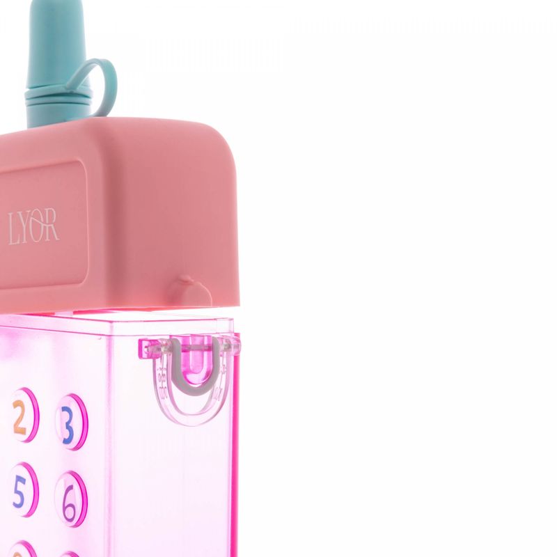 Garrafa-Squeeze-de-Policarbonato-Formato-Celular-Rosa-300ml-Lyor
