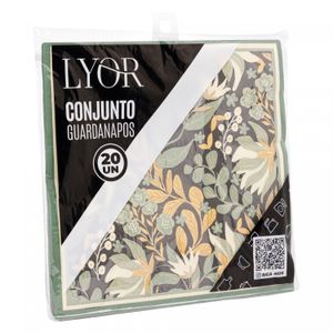 Conjunto de 20 Guardanapos de Papel Estampado Green Garden 33cm x 33cm - Lyor