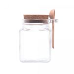 Porta-Tempero-Quadrado-de-Vidro-com-Colher-de-Bambu-e-Tampa-Rolha-310ml-Lyor