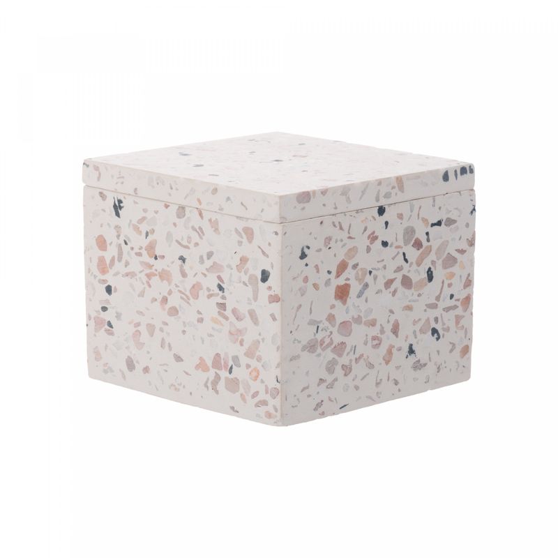 Organizador-Quadrado-de-Marmore-Terrazo-com-Tampa-Branco-8cm-x-8cm-x-65cm-Lyor