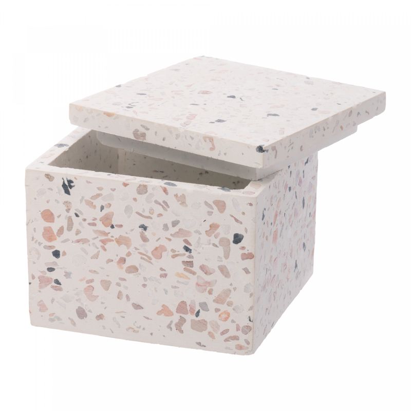 Organizador-Quadrado-de-Marmore-Terrazo-com-Tampa-Branco-8cm-x-8cm-x-65cm-Lyor