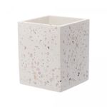 Organizador-Quadrado-de-Marmore-Terrazo-Branco-8cm-x-8cm-x-10cm-Lyor