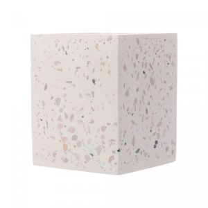 Organizador Quadrado de Mármore Terrazo Branco 8cm x 8cm x 10cm - Lyor