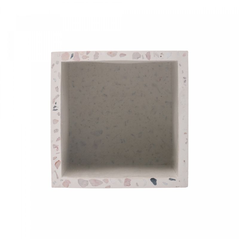 Organizador-Quadrado-de-Marmore-Terrazo-Branco-8cm-x-8cm-x-10cm-Lyor