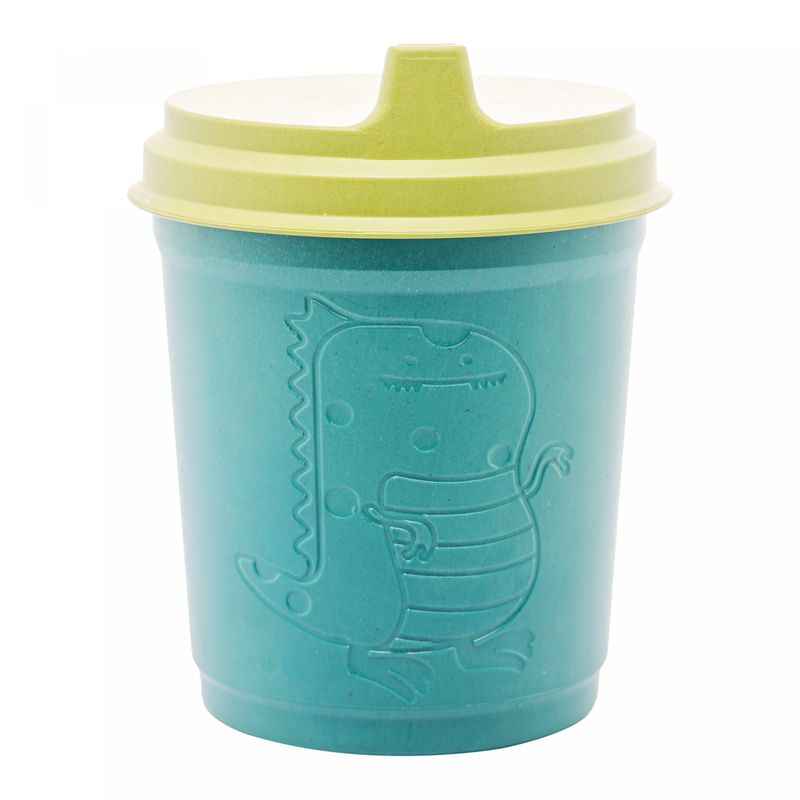 Copo-de-Bambu-e-PP-com-Tampa-Baby-Dino-Verde-450ml-Lyor