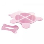 Conjunto-de-Prato-com-2-Talheres-de-Bambu-e-PP-Baby-Bear-Rosa-Lyor